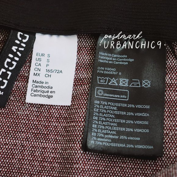 H&M Houndstooth Plaid Mini Jersey Skirt size S - Picture 3 of 8